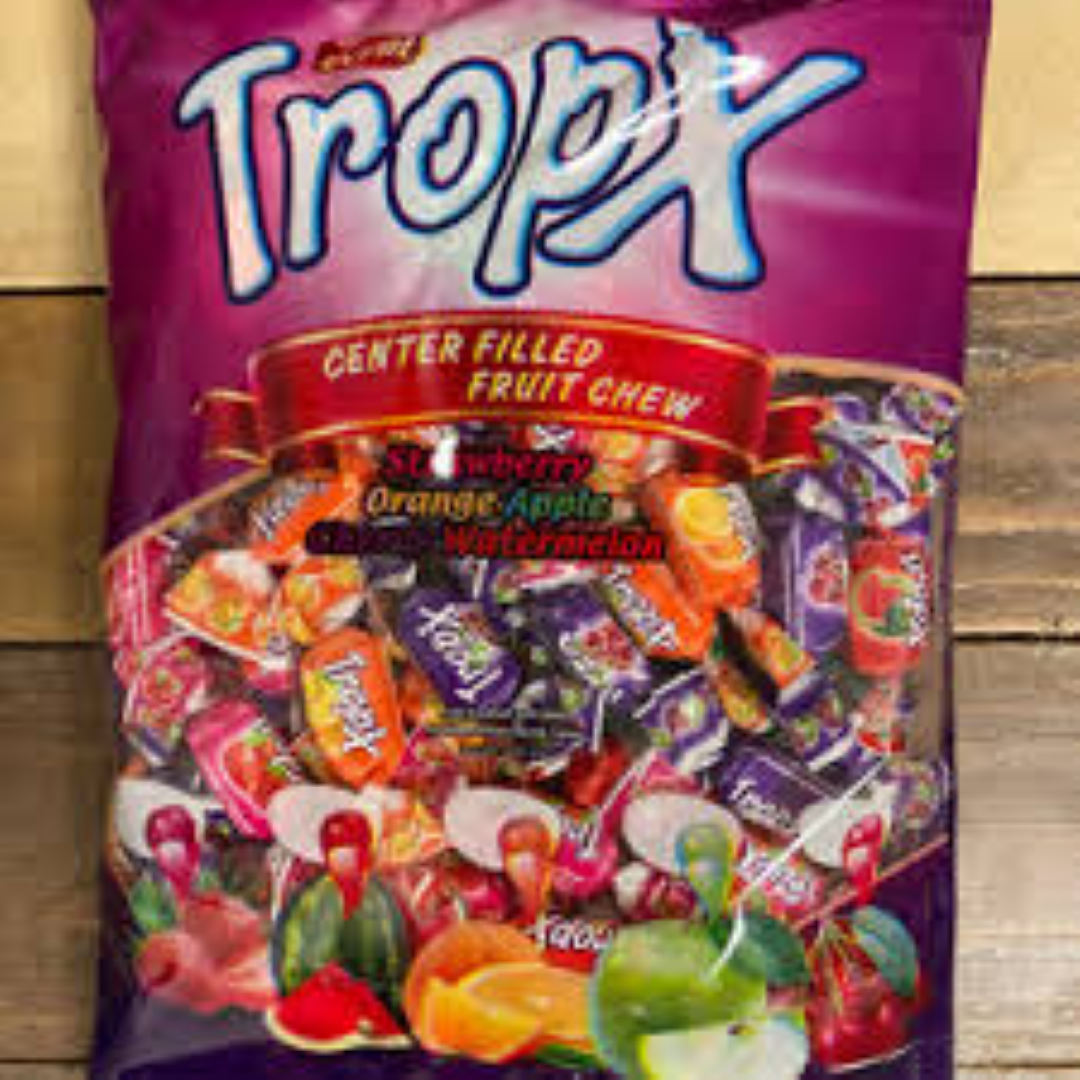 TROPIX FRUIT FILLED SOFT CANDY CHEWS 250G